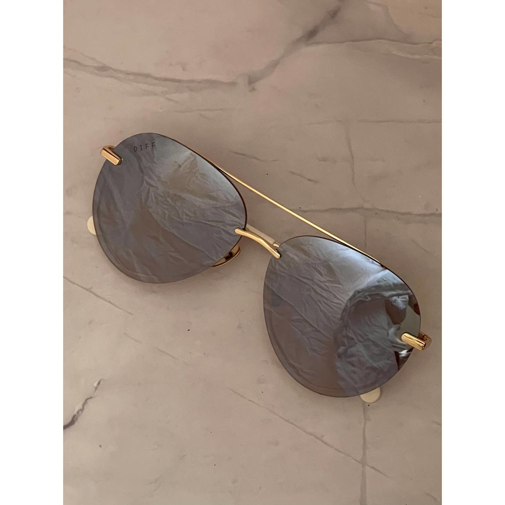 DIFF Aviator Pink/Red Mirror Sunglasses